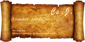 Csonka Jolán névjegykártya